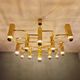 Geometric brass chandelier, design by Gaetano Sciolari, Boulanger, 1970.
