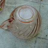 Set of 6 pink tea cups with rosaline sub-cup Arcoroc Luminarc