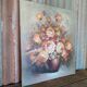 Bouquet de fleurs : Tableau ancien huile sur toile