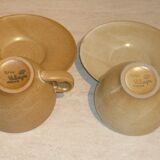CNP Village stoneware cups and sub-cups