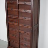 Antique Mahogany Filing Cabinet with Roll Down Tambour Doors, USA circa 1920