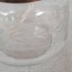Engraved glass sugar bowl and silver-plated metal
