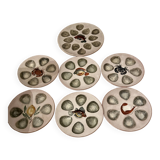 Service à huîtres vallauris 6 assiettes et 1 plat