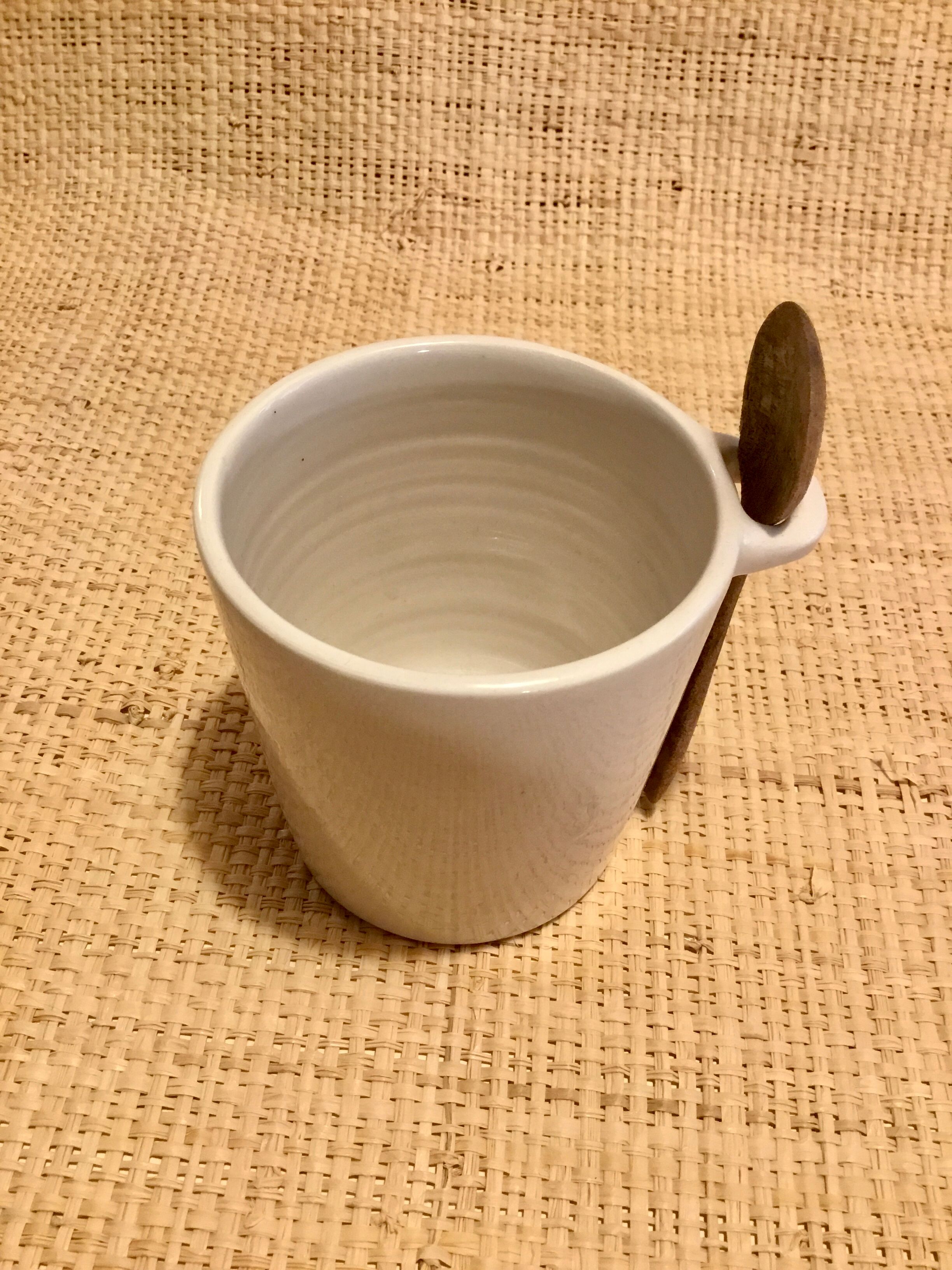 Enamelled ceramic cup of French handmade