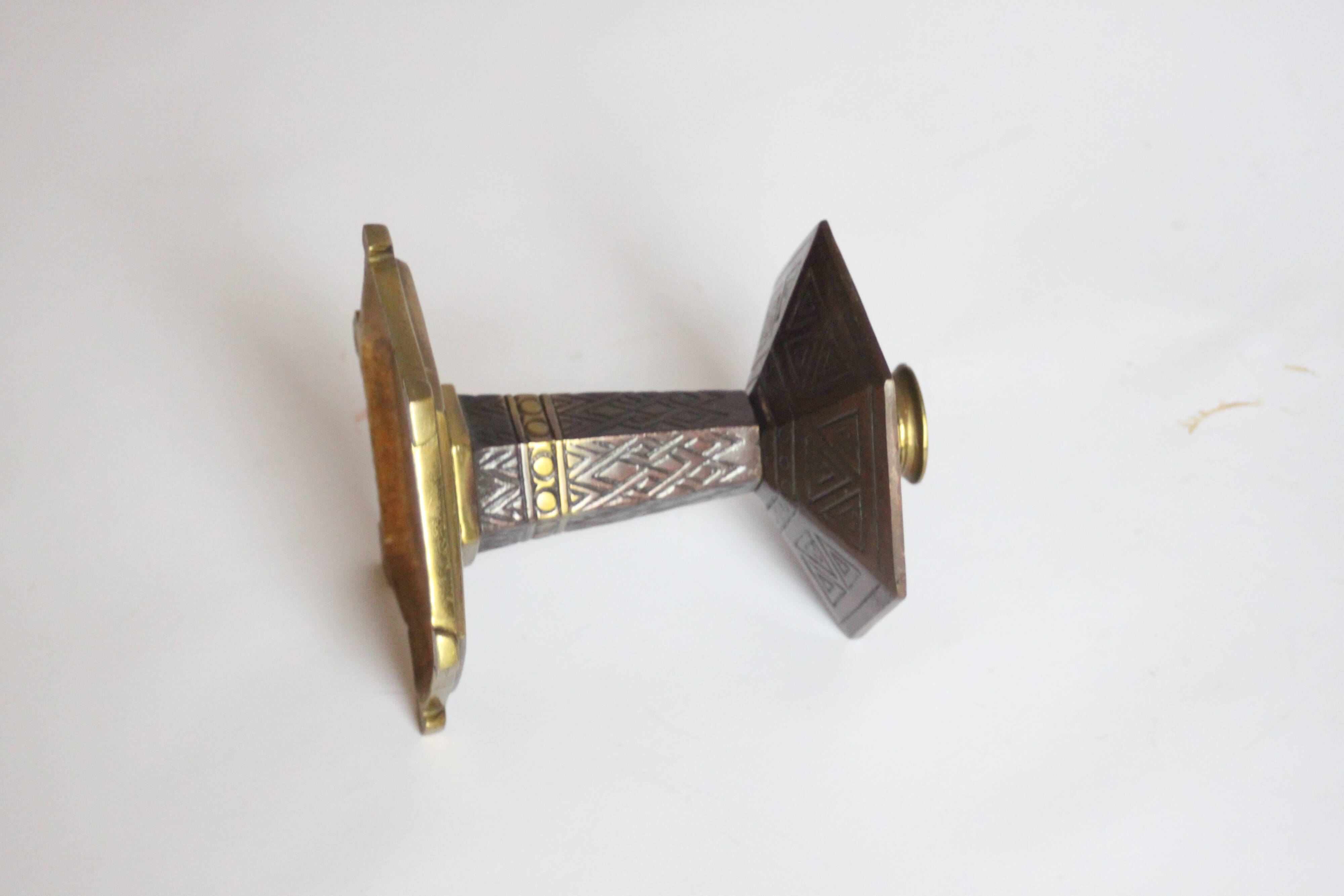 Art deco altar candle sticks in brass, 1920s