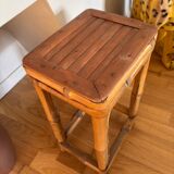 Vintage bamboo and rattan stool