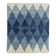 Tapis en laine contemporain avec des diamants bleus entrelacés.