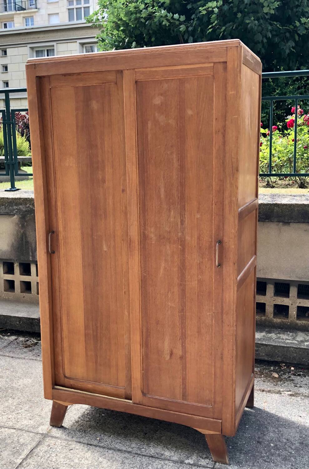 1950s wardrobe / closet in golden oak