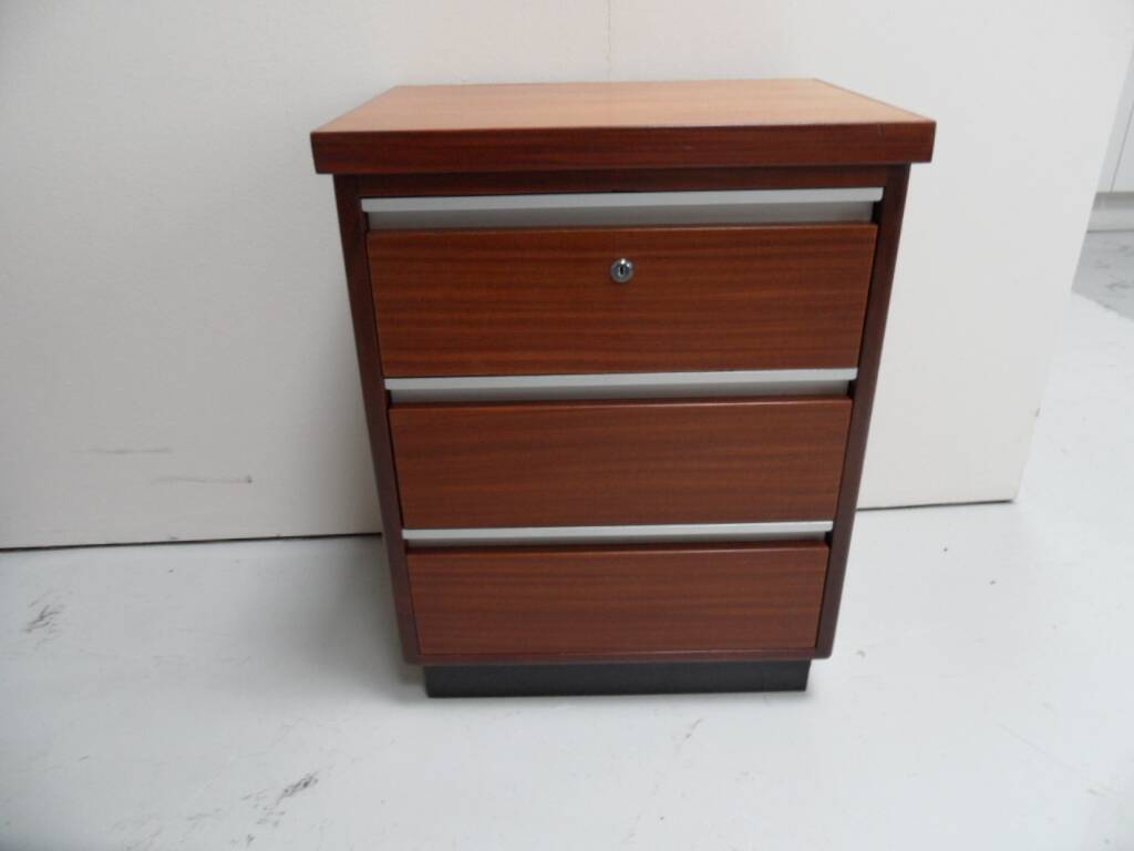 Mid century set of 2 mahogany filing cabinets
