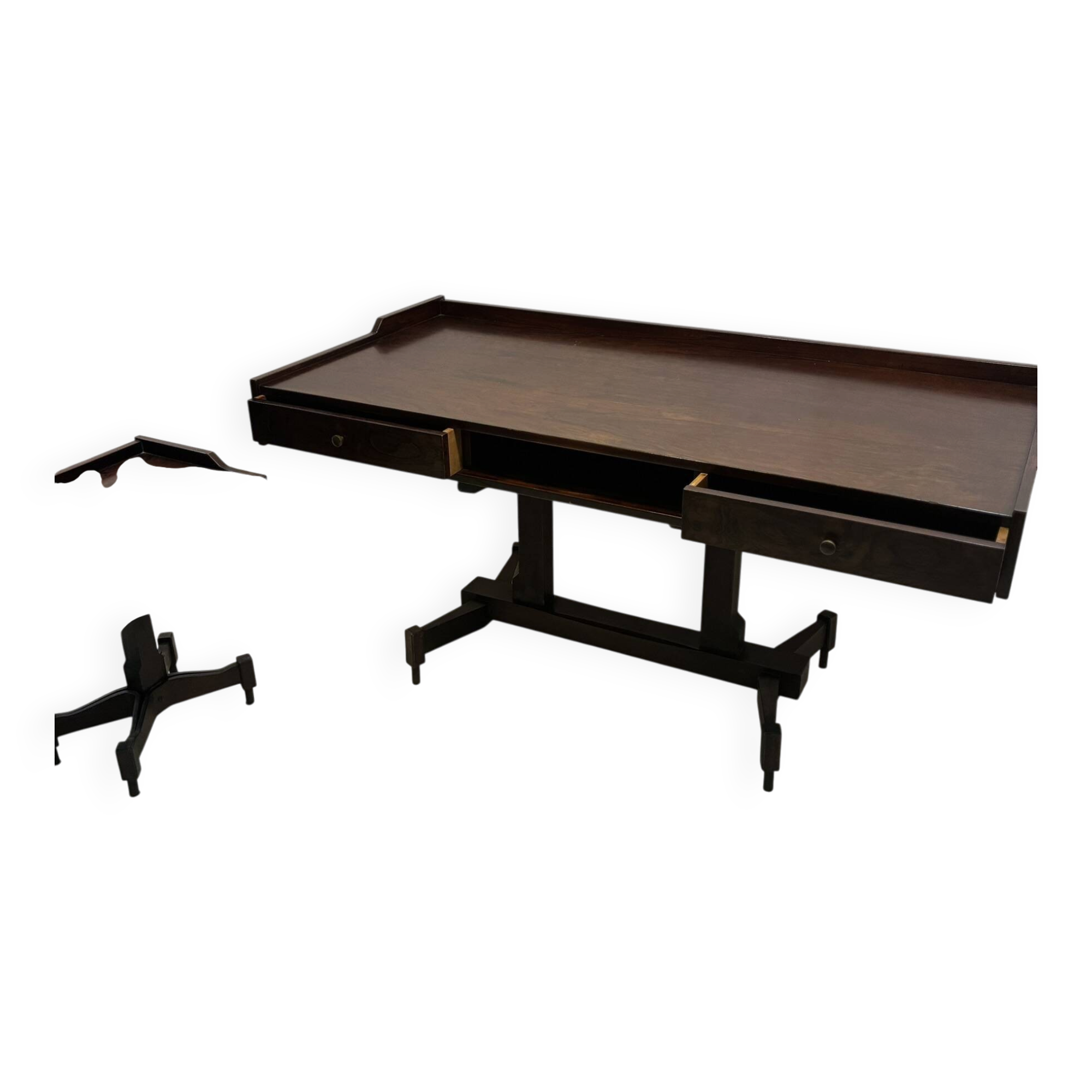 Rosewood desk by Claudio Salocchi for Sormani, Italy 1970.