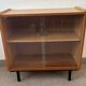 Vintage oak display cabinet from the 1960s.