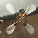 Brass and plexiglass chandelier