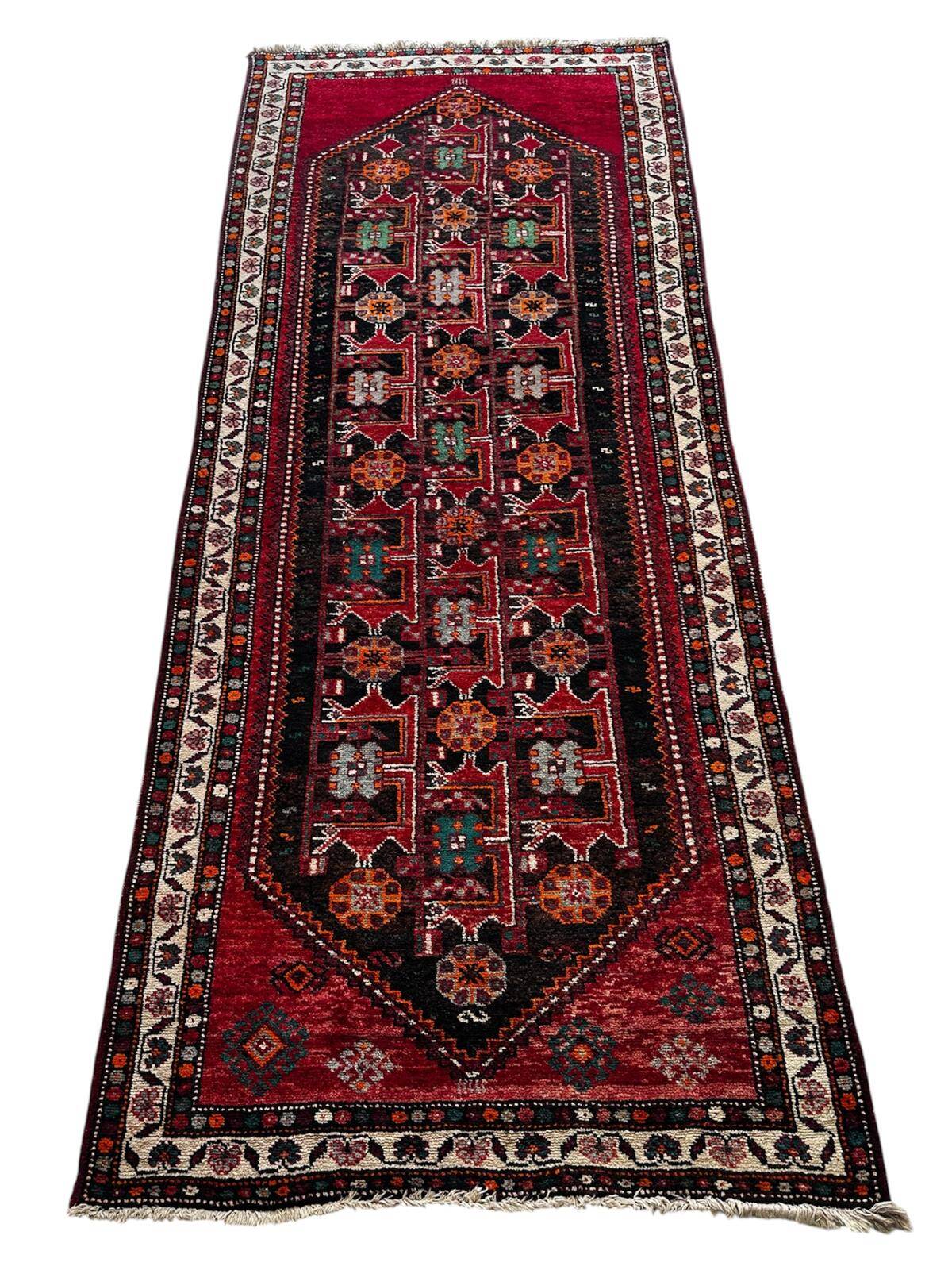 Handmade oriental hallway rug 280cm x 115cm