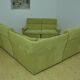 Green corduroy modular sofa from the 70s, 7 pieces