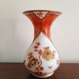 Vase orange motif fleurs