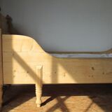 Retractable sofa bed of the Austrian Tyrole in natural wood
