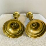 Pair of Louis Philippe candlesticks from the 19th century in solid brass