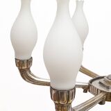 Art Deco silver-plated brass chandelier, 1920