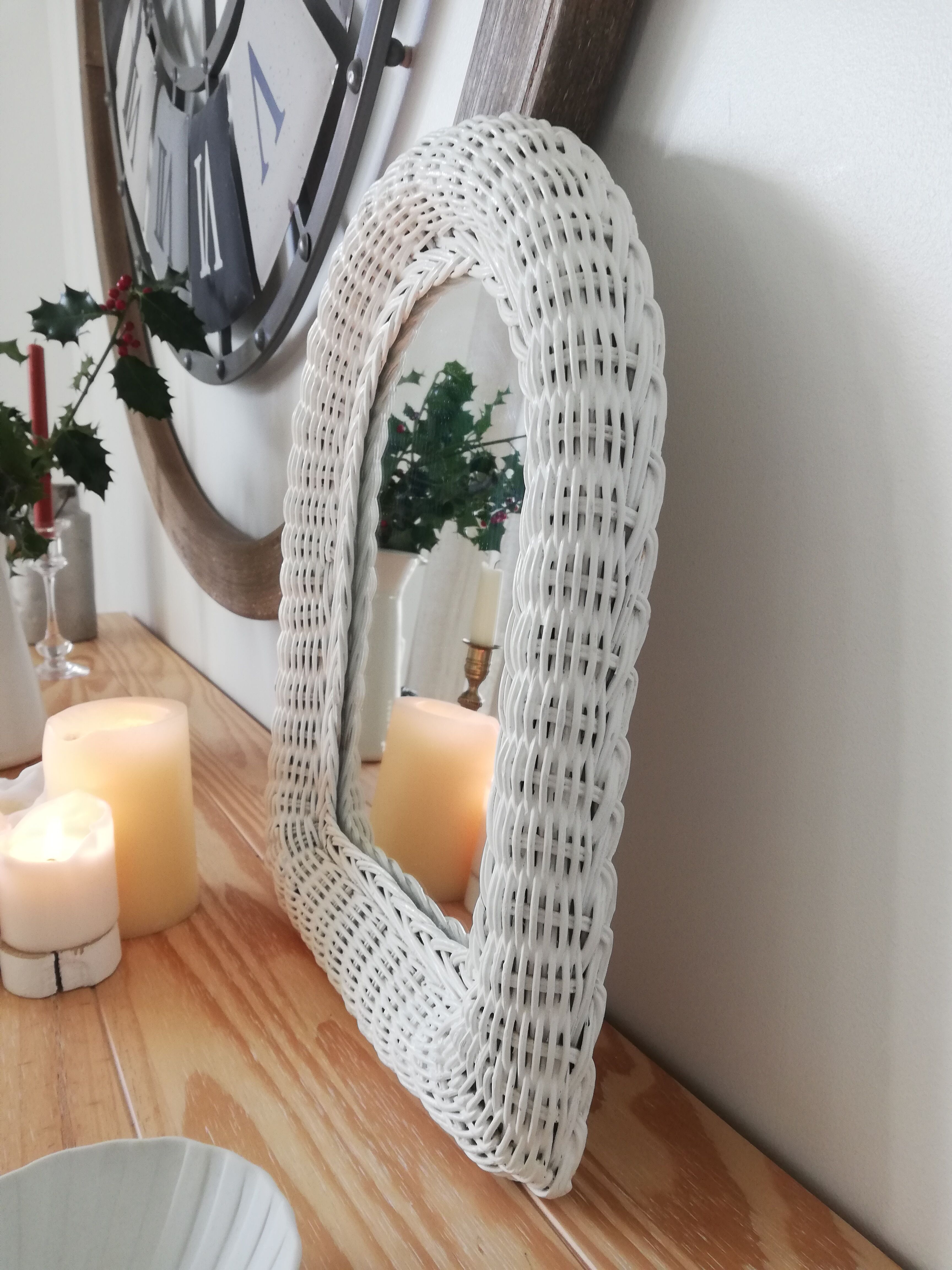 Vintage wicker mirror