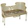 Louis XV window bench embroidered in gold and silver leaf.