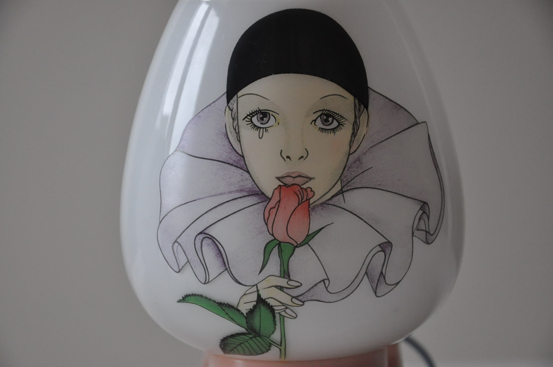 Pair of vintage wall lamps opaline child