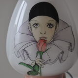 Pair of vintage wall lamps opaline child