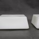 1970s Pair of Milky Glass Square Ceiling Lights, Czechoslovakia