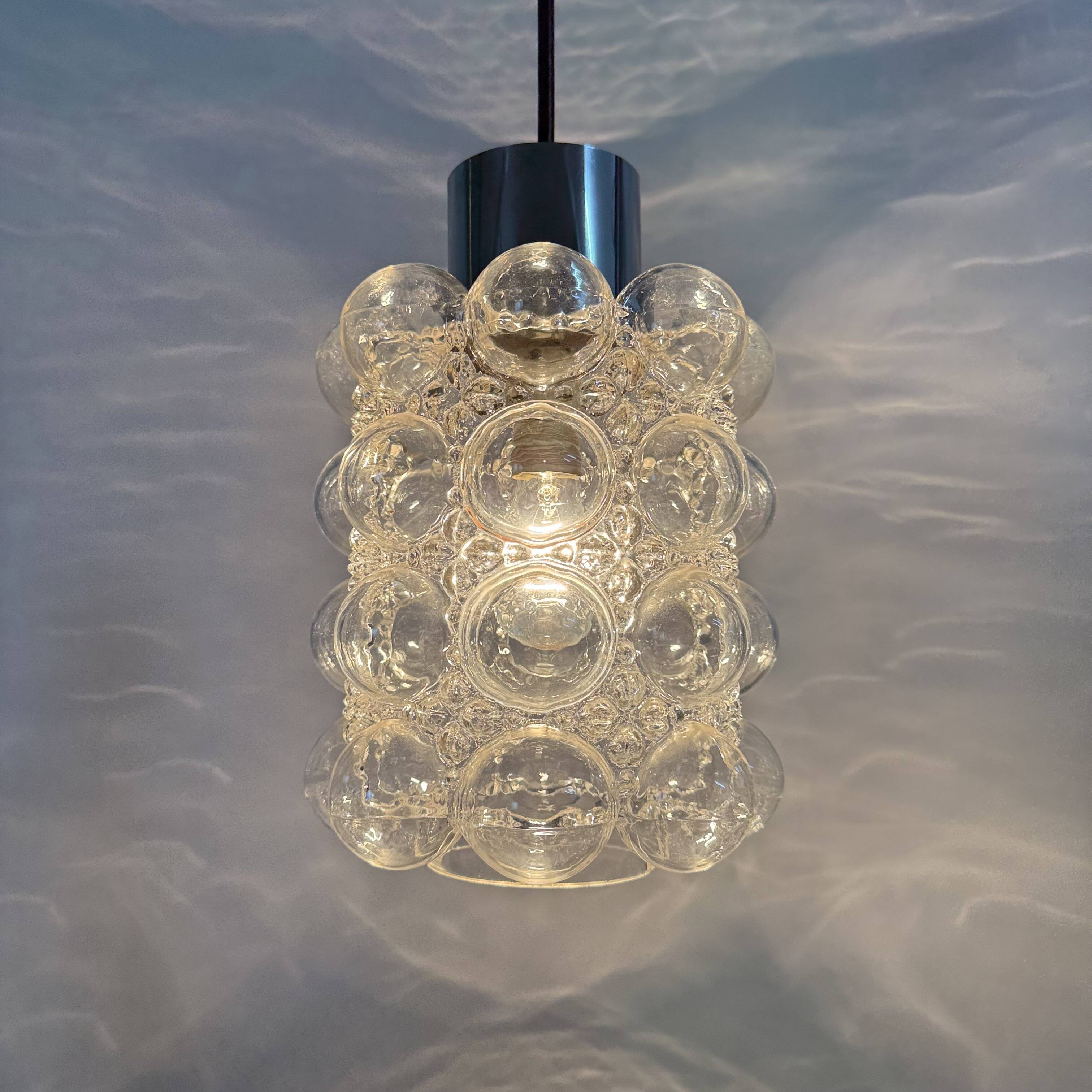 Large Bubble Glass Pendant by Helena Tynell for Limburg, Germany, 1970s