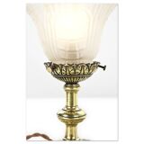 Brass and molded glass table lamp