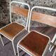 Set of 4 vintage French school chairs – Stackable chairs – 1920s