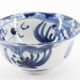 2 blue ceramic bowls