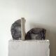 Mineral bookends made of genuine agate stone.