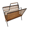 Metal and rattan magazine holder