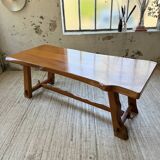 Aranjou farmhouse table in blond elm, 1950s