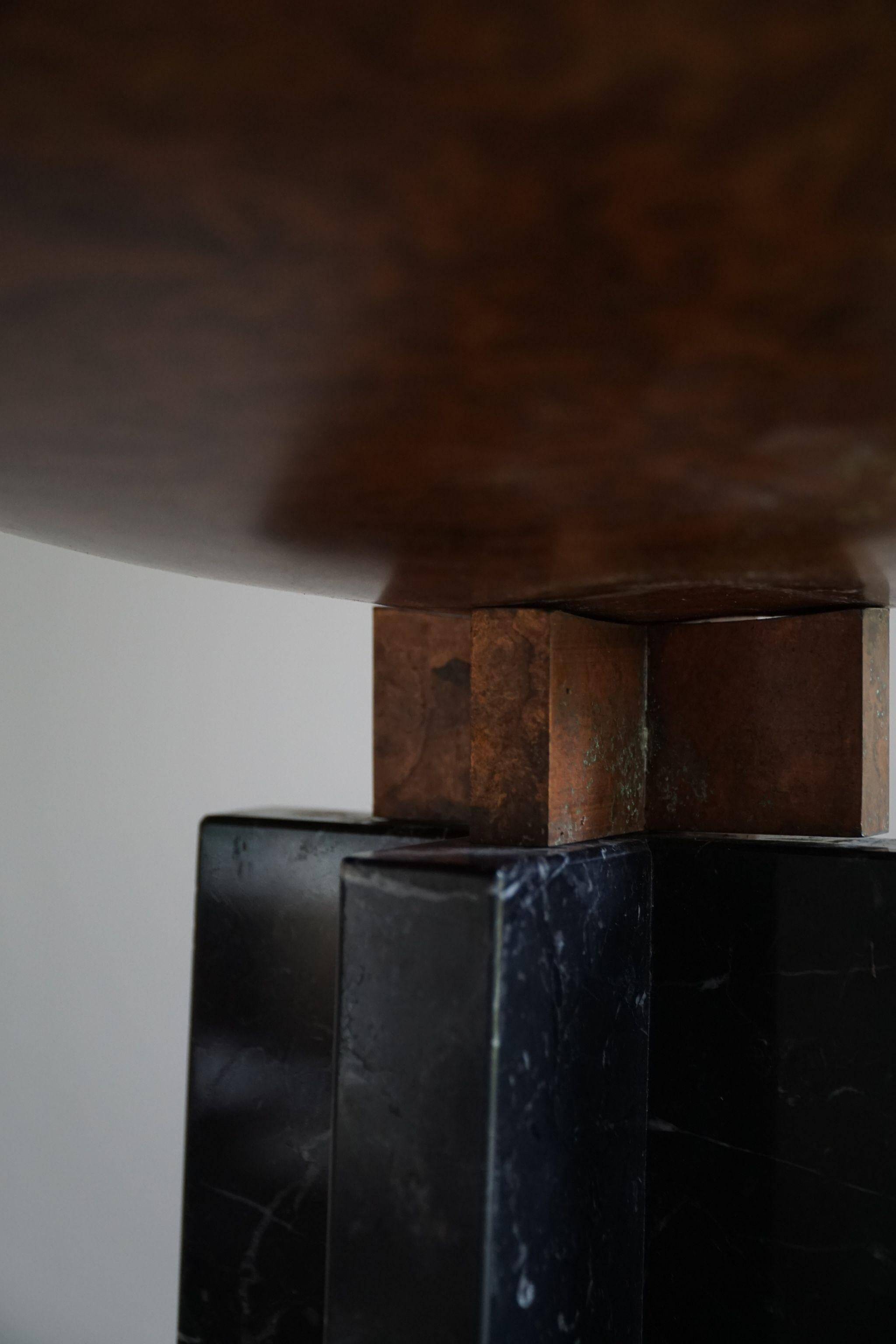 Massimo & Lella Vignelli, floor lamp in copper and marble, Wagneriana, Italy, 1986