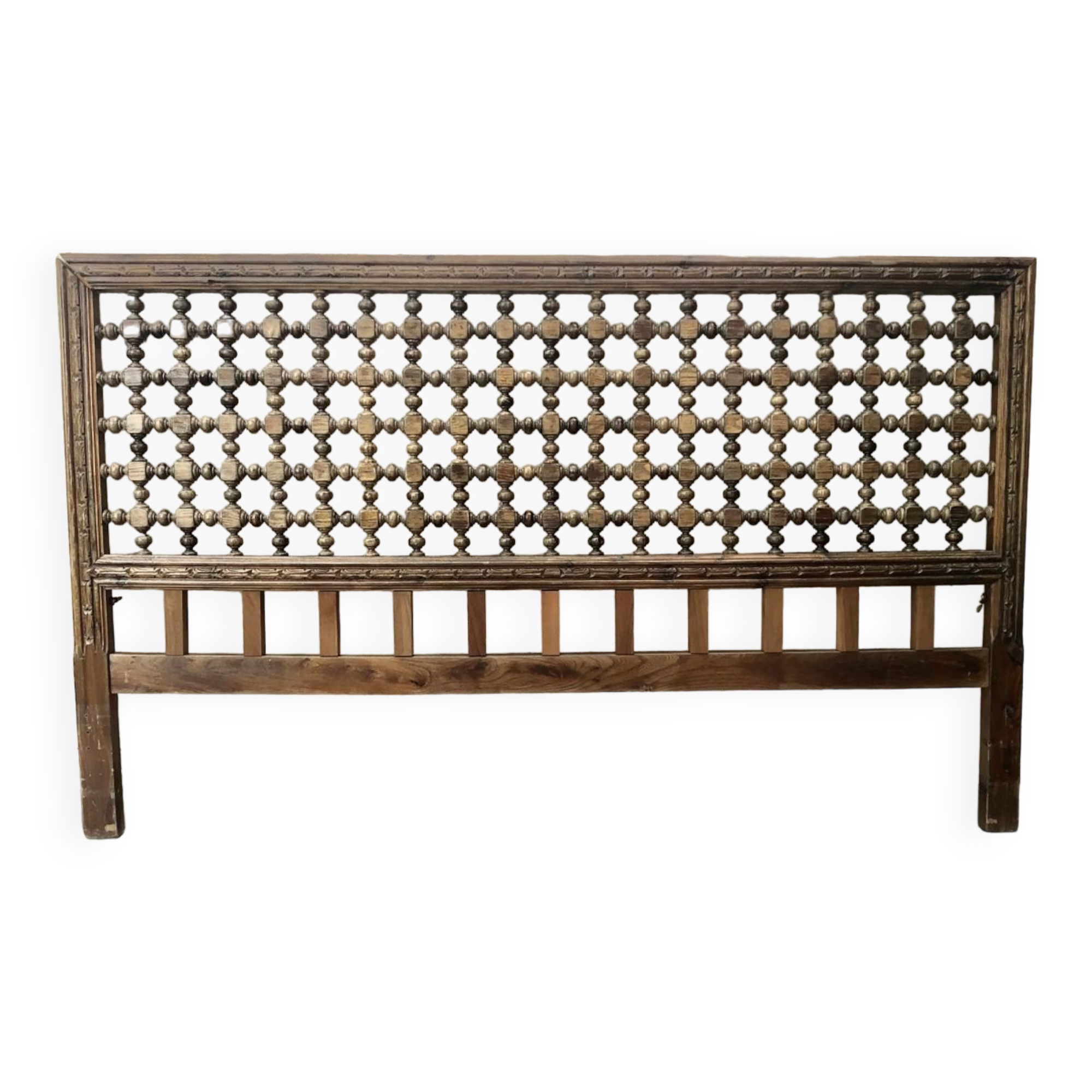 Carved wooden headboard