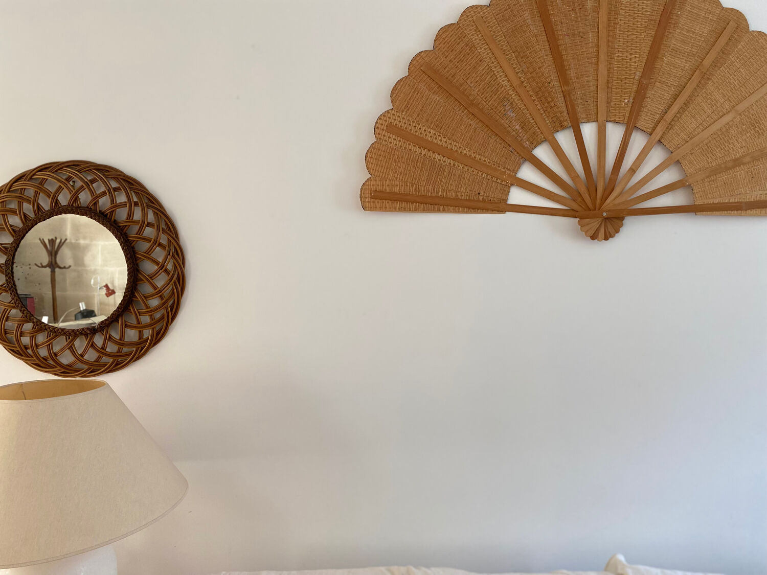 Bamboo and old cane fan (Chinese art)