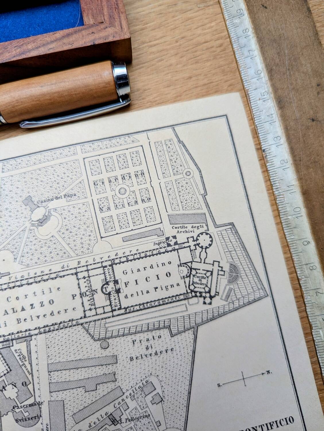 The Vatican, Vintage map printed in 1894