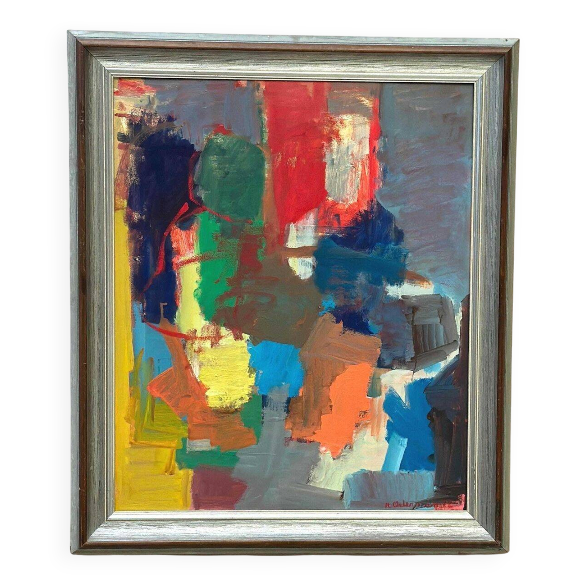 Original Swedish Oil on Panel – Conversations by Rolf Ostermann – Dated 199