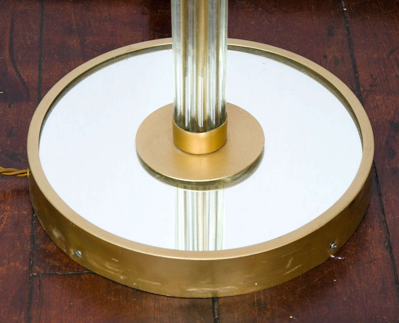 Floor lamp in glass & metal 1940s