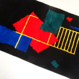 80s Postmodern Red Black carpet rug