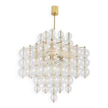 Kamenický Šenov. Glass blown chandeliers and gilded brass. 1970s.