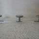 Chromed metal coat rack 3 circular hooks