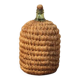 Lady Jeanne bottle, green glass bottle dressed in straw and wicker weaving, jar, vintage decor.