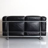 LC2 Two-Seater Sofa in Leather by Le Corbusier & Pierre Jeanneret