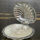 Vintage shell butter dish in glass and stainless steel