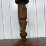 Chandelier / candélabre scandinave en bois tourné années 50/60