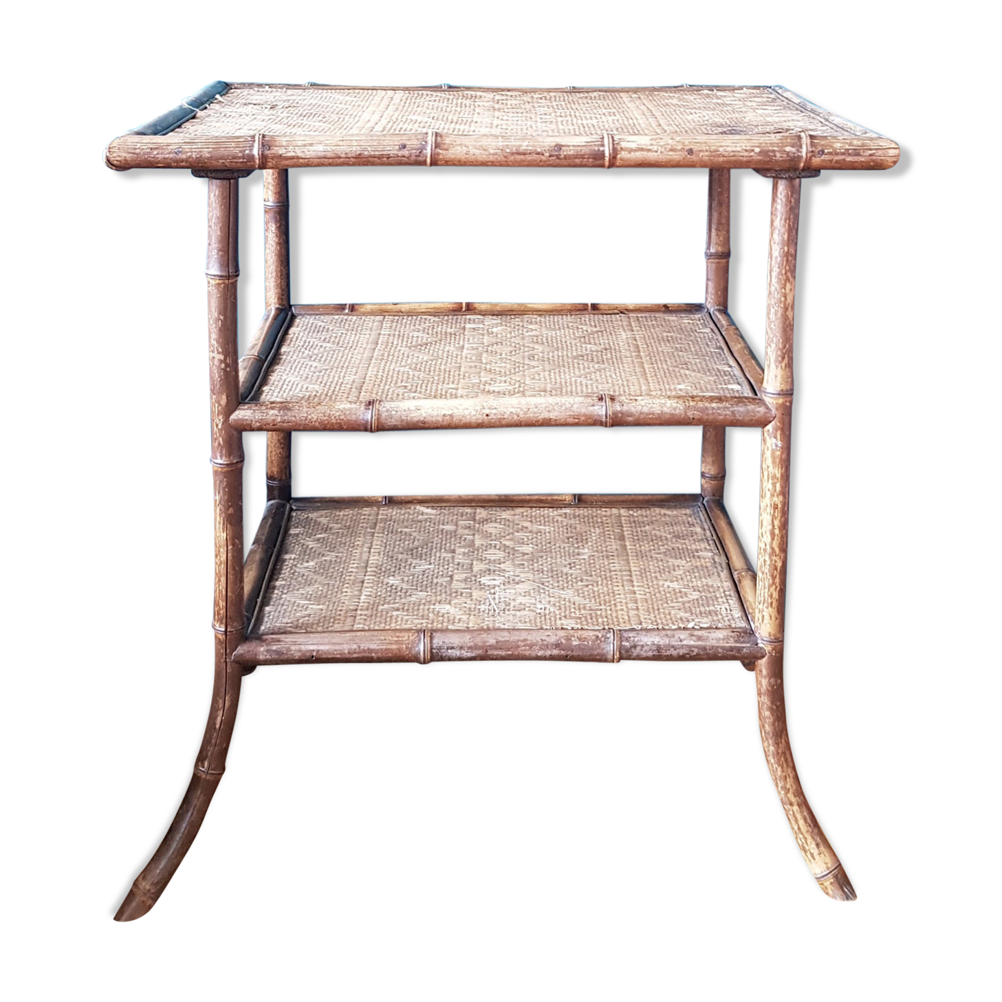 Console en rotin et bambou