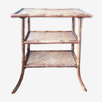 Rattan and bamboo console
