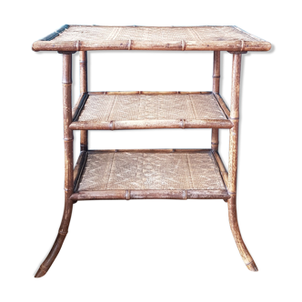 Rattan and bamboo console